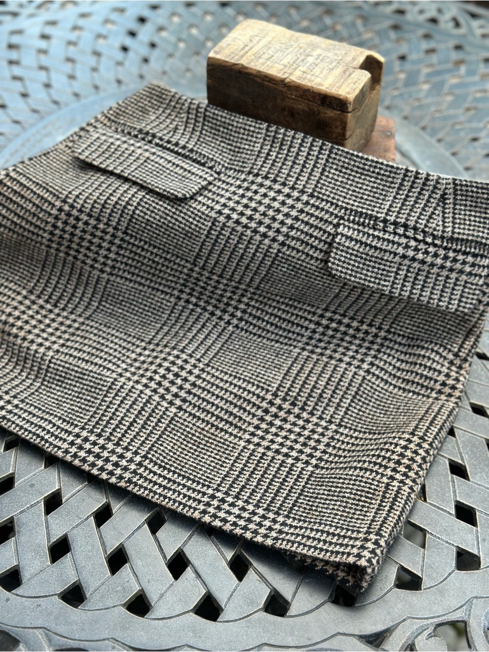Banana Republic Plaid Wool Blend Mini Skirt Size 2